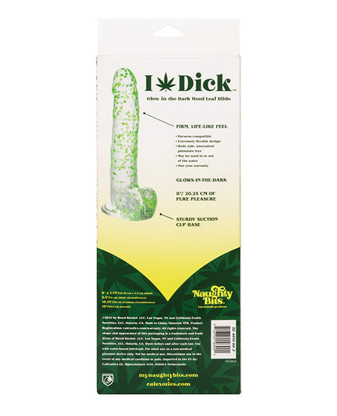 Naughty Bits I Leaf Dick Glow In The Dark Weed Leaf Dildo