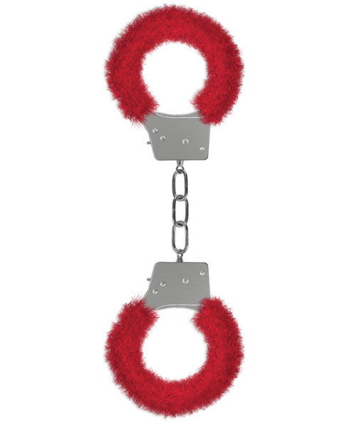 Shots Ouch Beginner's Handcuffs Furry - Red