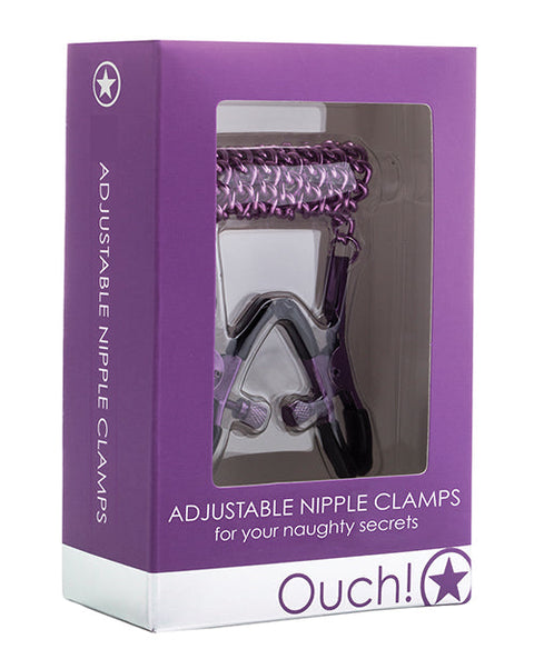 Shots Ouch Adjustable Nipple Clamps w/Chain