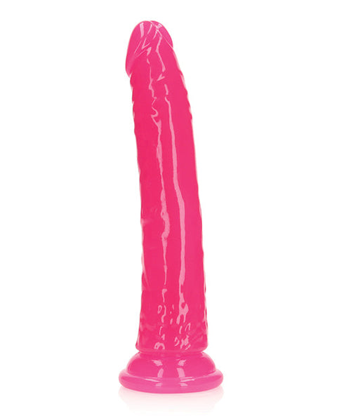 Shots RealRock 9" Slim Dildo Glow in the Dark - Neon