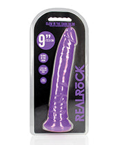 Shots RealRock 9" Slim Dildo Glow in the Dark - Neon