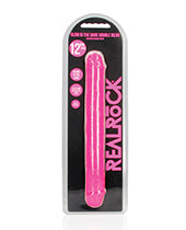Shots RealRock 12" Double Dong Glow in the Dark