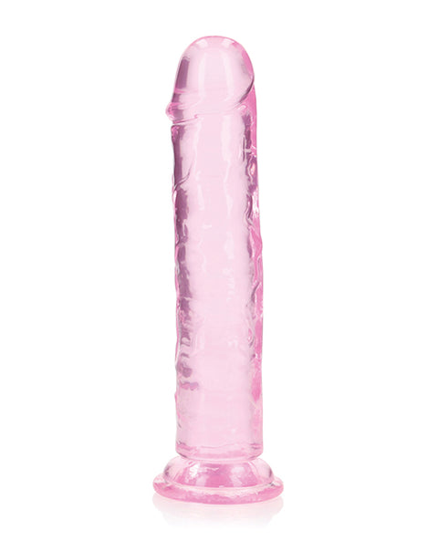 Shots RealRock Crystal Clear 8" Straight Dildo w/Suction Cup - Pink