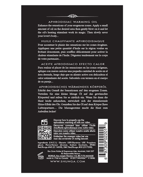 Shunga Warming Oil - 3.5 oz