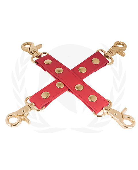 Spartacus PU Hog Tie w/Gold Hardware