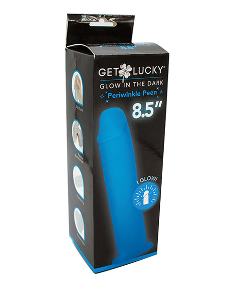 Get Lucky 8.5" Glow in the Dark Periwinkle Peen Dildo