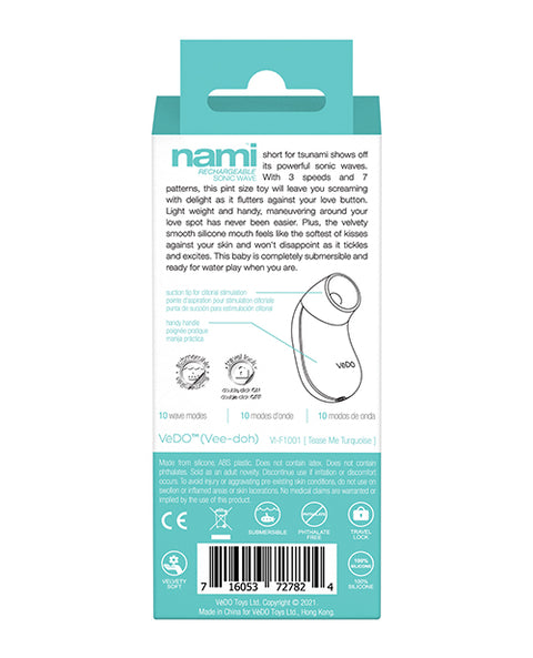 VeDO Nami Rechargeable Sonic Vibe - Tease Me Turquoise