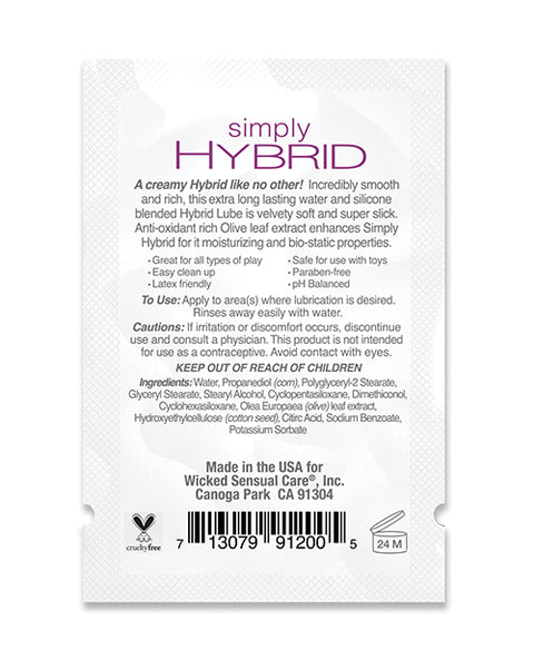Wicked Sensual Care Simply Hybrid Lubricant - .1 oz.