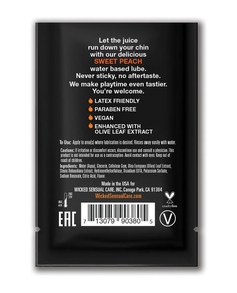 Wicked Sensual Care Water Based Lubricant - .1 oz Sweet Peach
